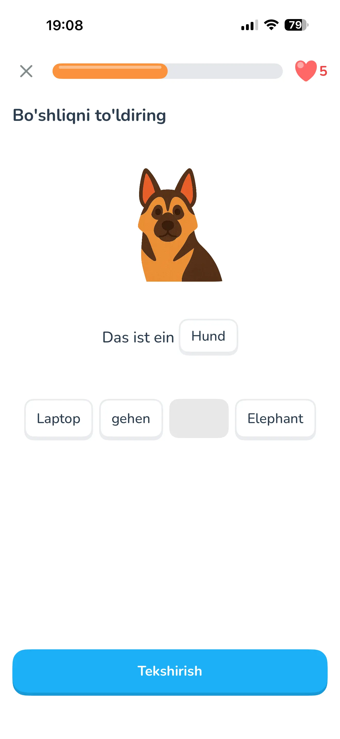 Lingodorf Mobile App Screen 2